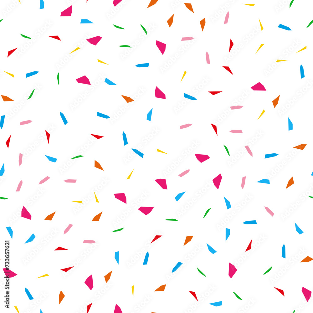 Bright Festival seamless pattern with confetti. Repeating background, vector illustration
Bright Festival seamless pattern with confetti. Repeating background, vector illustration