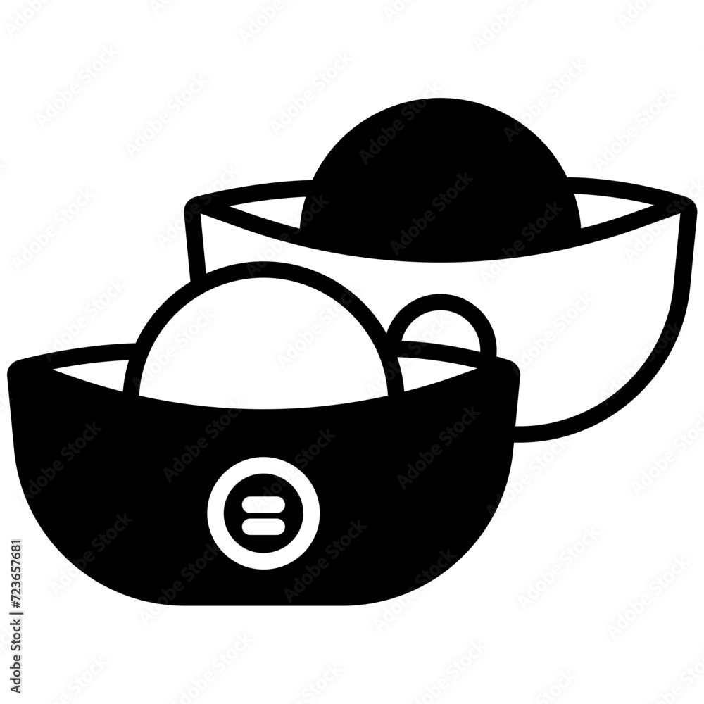 Fototapeta premium Ingot glyph and line vector illustration