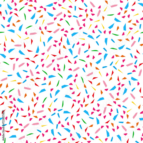 Bright Festival seamless pattern with confetti. Repeating background, vector illustration 