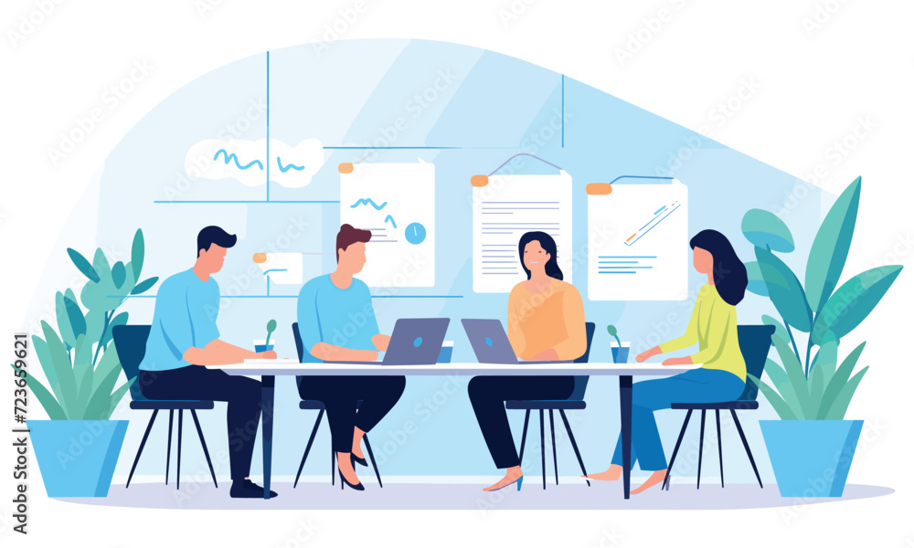 vector flat people on business teamwork illustration flat illustration.
vector flat people on business teamwork illustration flat illustration.