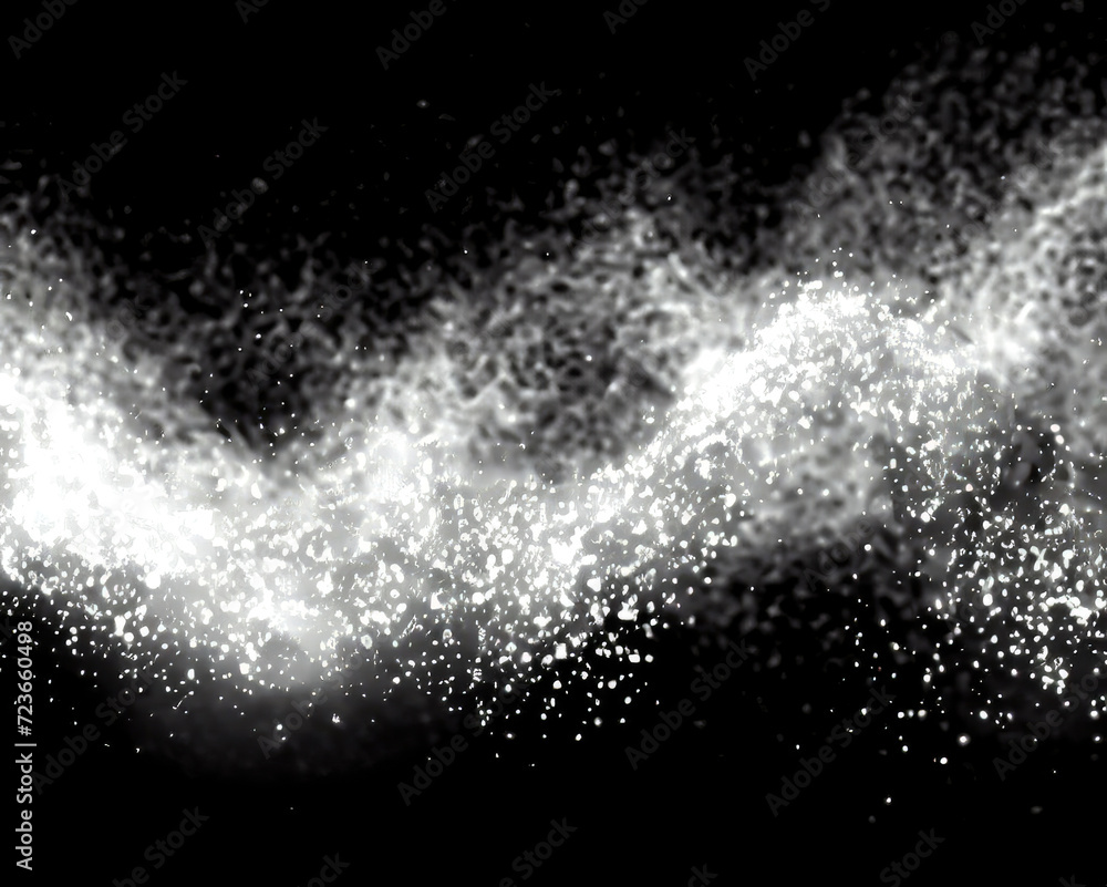 Glitter particles mist or flame wave on a black background Glitter particles mist or flame wave on a black background