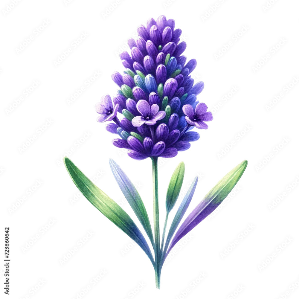 Obraz premium Vibrant Watercolor Lavender - Isolated Transparent Design