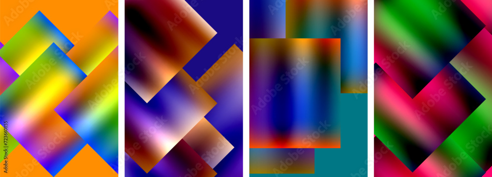 Colorful metal square abstract poster backgrounds Colorful metal square abstract poster backgrounds