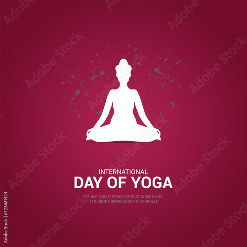International day of yoga idea design for poster, banner 3D Illustration