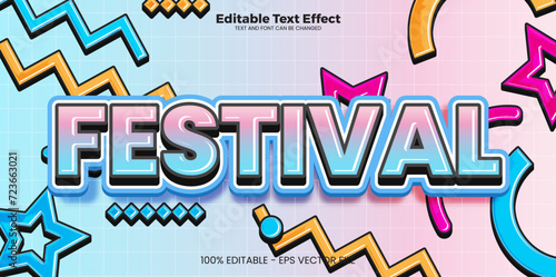 Festival editable text effect in modern trend style