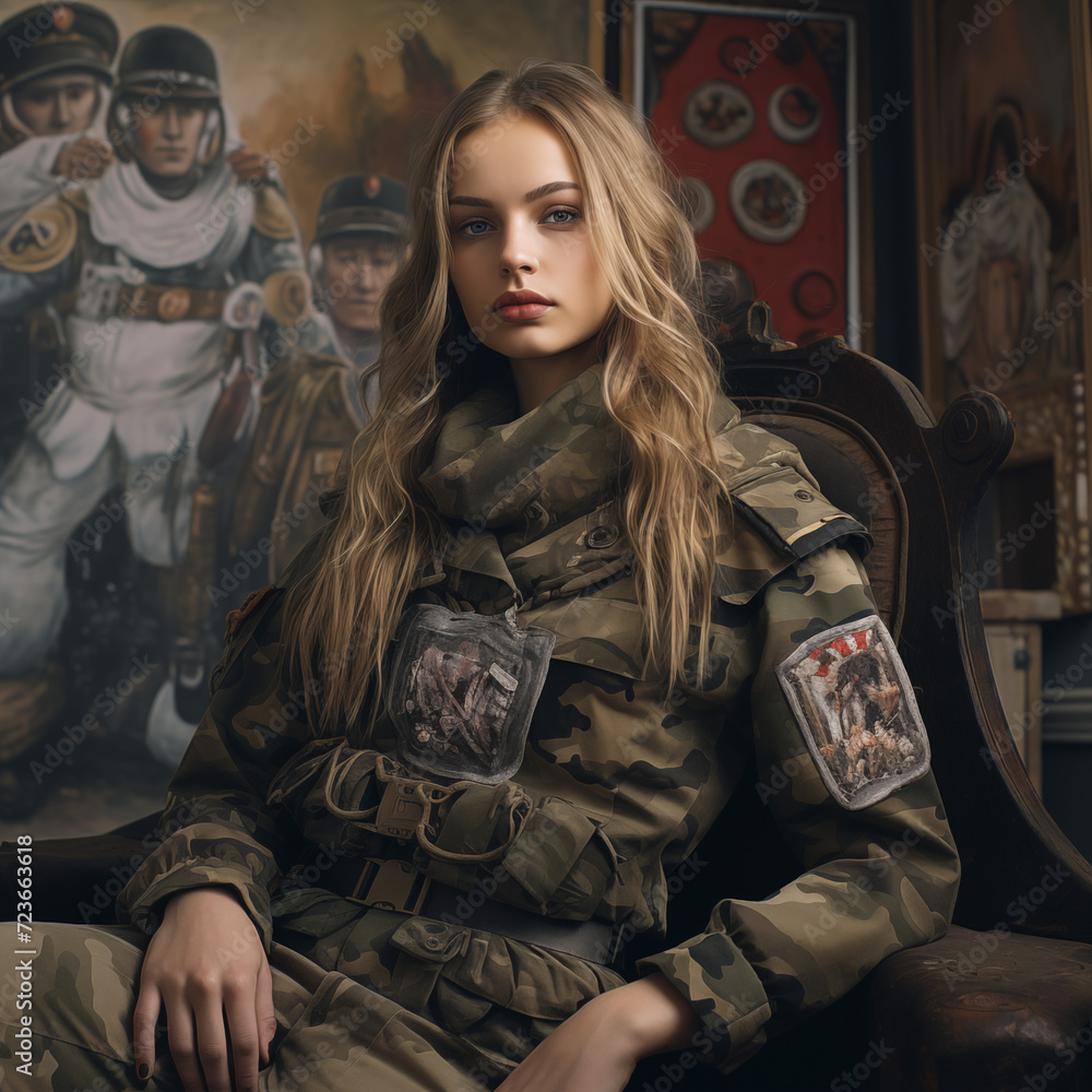 Pride and Honor: Striking Portrait of a Brave Ukrainian Military Woman Pride and Honor: Striking Portrait of a Brave Ukrainian Military Woman