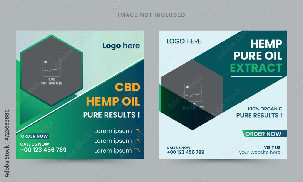 CBD oil social media banner template design CBD oil social media banner template design