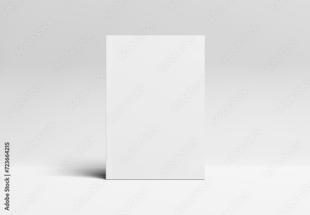 Magazine mockup on blank surface. Cover template isolated on white. 3D rendering Magazine mockup on blank surface. Cover template isolated on white. 3D rendering