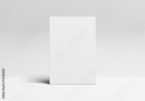 Magazine mockup on blank surface. Cover template isolated on white. 3D rendering photo