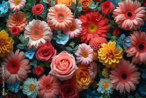 Flower Power: A Vibrant Bouquet of Seasonal Blossoms Generative AI