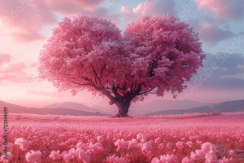Pink Blossoms in a Tree: A Heartwarming Tribute to Spring's Pinkest Moments Generative AI