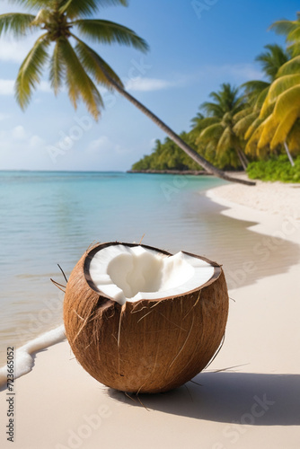 A coconut on the beach