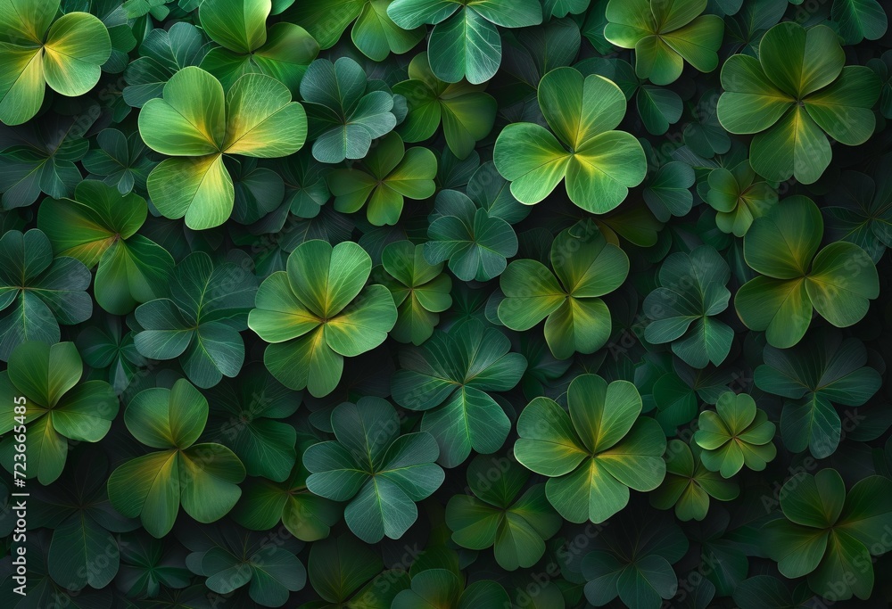 Shamrock Season: A Leafy Green Celebration Generative AI - obrazy, fototapety, plakaty 