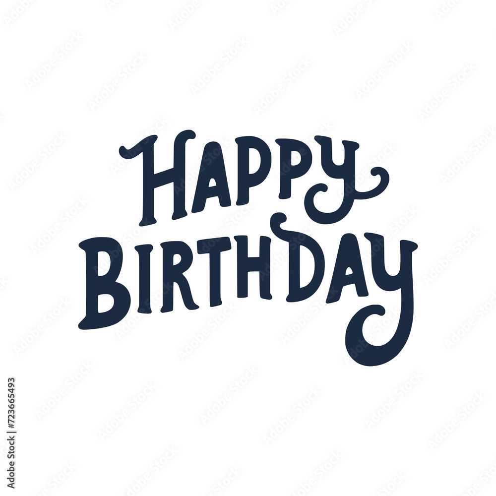 happy birthday lettering vector illustration template design