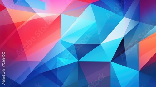 Colorful Triangular Geometric Mosaic. A vibrant mosaic of blue, pink, and red triangles.
