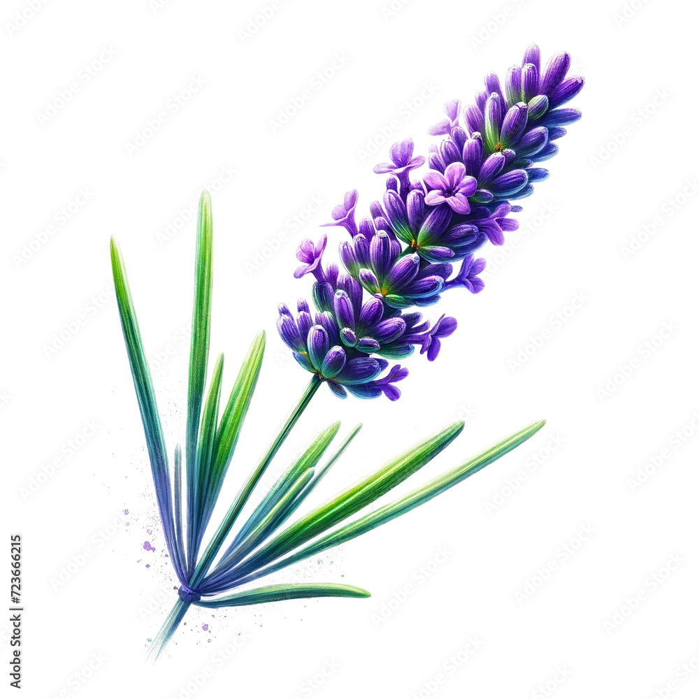 Naklejka premium Vibrant Watercolor Lavender - Isolated Transparent Design