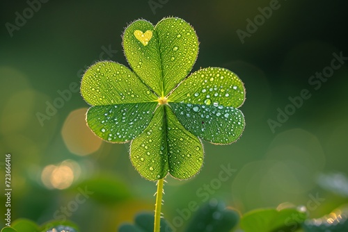 A Leafy Heart: A Rainy Day with a Shamrock Generative AI