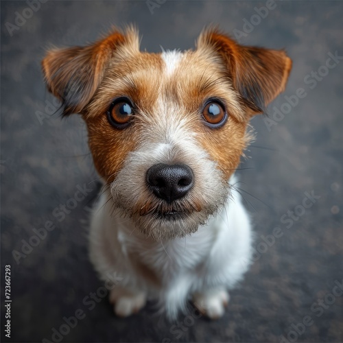 Top View Jack Russell Terrier Dog On White Background, Illustrations Images