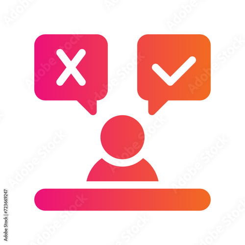 decision making flat gradient icon