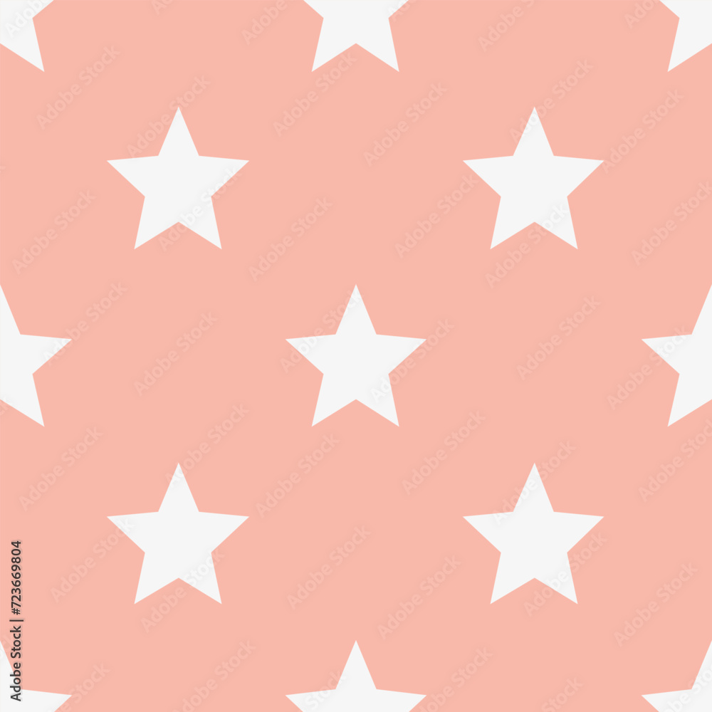 Pattern with stars. Seamless vector illustration. Retro, vintage background Vector illustration Flat Scandinavian style for print on fabric, gift wrap, web backgrounds, scrap booking, patchwork