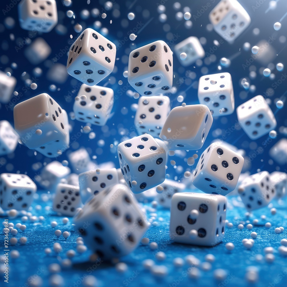 White Domino Tiles Falling On Blue On White Background, Illustrations Images White Domino Tiles Falling On Blue On White Background, Illustrations Images