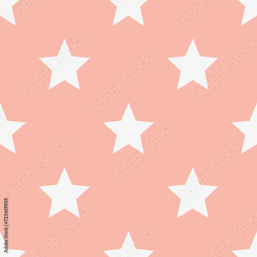 Pattern with stars. Seamless vector illustration. Retro, vintage background Vector illustration Flat Scandinavian style for print on fabric, gift wrap, web backgrounds, scrap booking, patchwork