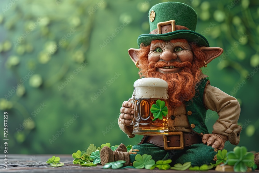 St. Patrick's Day Celebration: A Leprechaun's Guide to the Perfect Pint Generative AI - obrazy, fototapety, plakaty 
