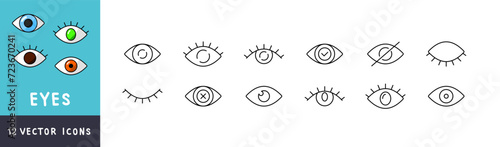Eyes icon set. Eyes set. Linear style