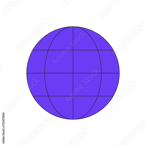 Purple planet, internet icon, web interface icon web vector illustration