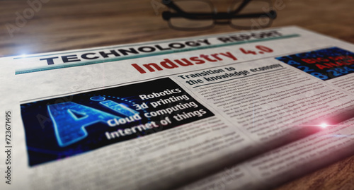 Industry 4.0 newspaper on table