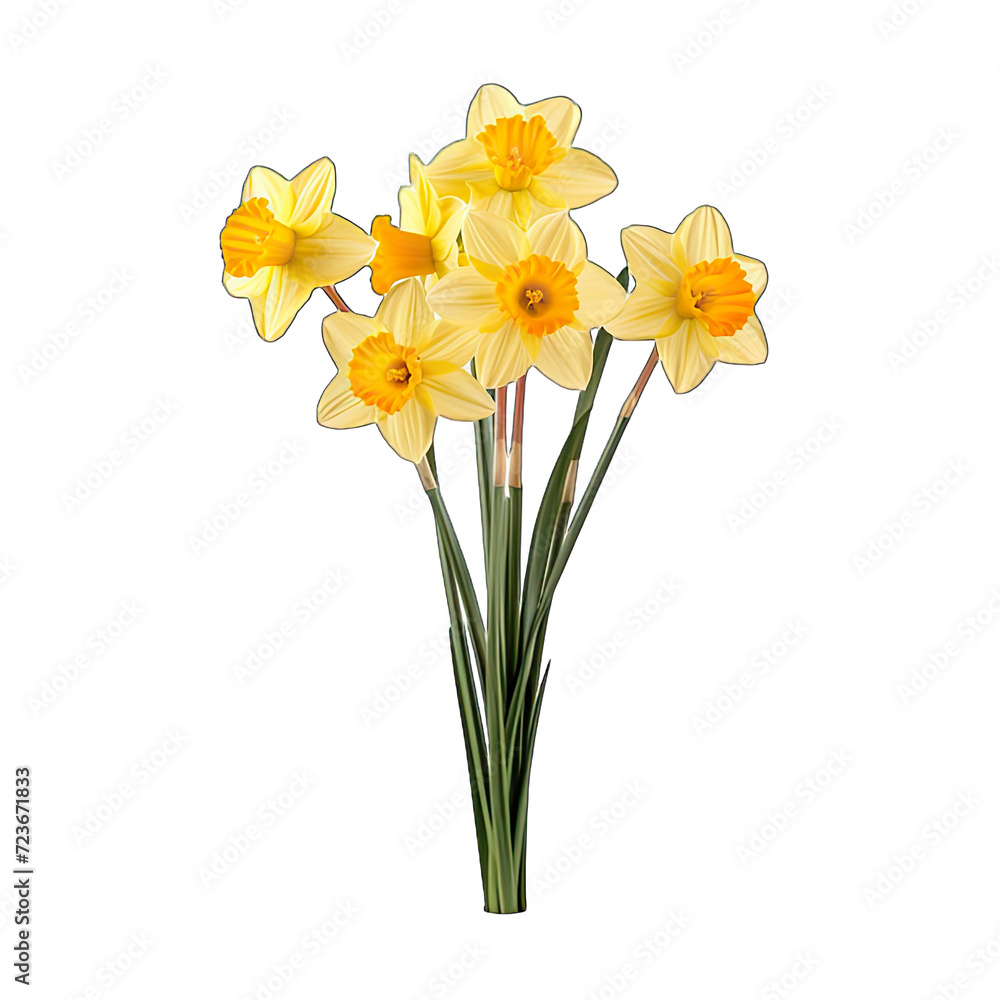 daffodills isolated on white daffodills isolated on white