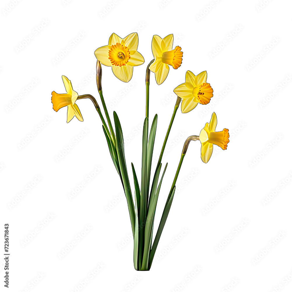 daffodills isolated on white daffodills isolated on white