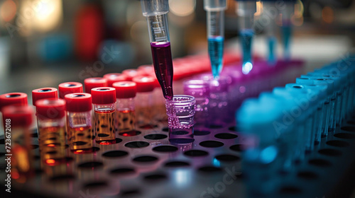 A laboratory conducting blood tests for research in genetic disorders and diseases, photo