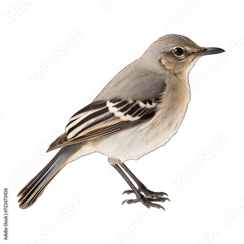 The mocking bird isolated on white
