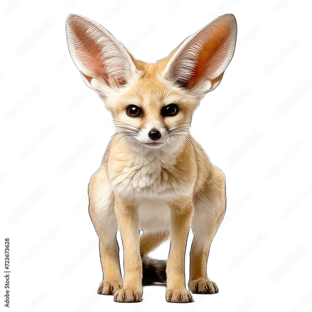 Fennec fox isolated on white