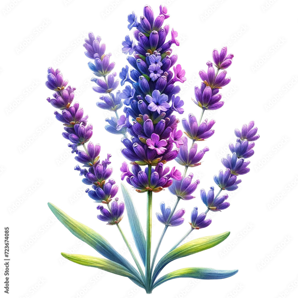 Vibrant Watercolor Lavender - Isolated Transparent Design