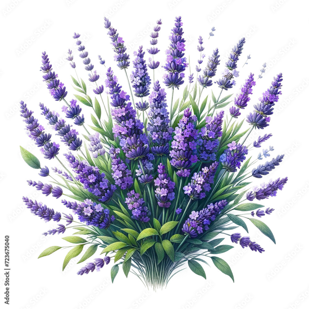 Naklejka premium Vibrant Watercolor Lavender - Isolated Transparent Design