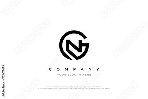 Initial Letter NG Logo or GN Monogram Logo Design Vector