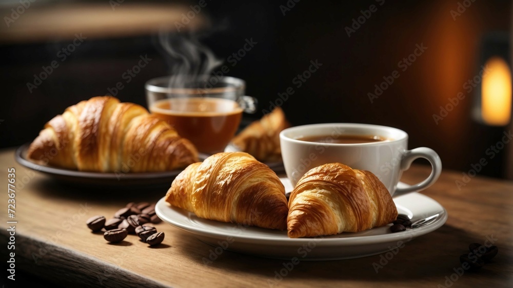 Coffee and croissants Coffee and croissants