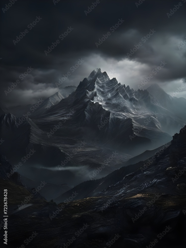 Obraz premium mountain dark moody aesthetic