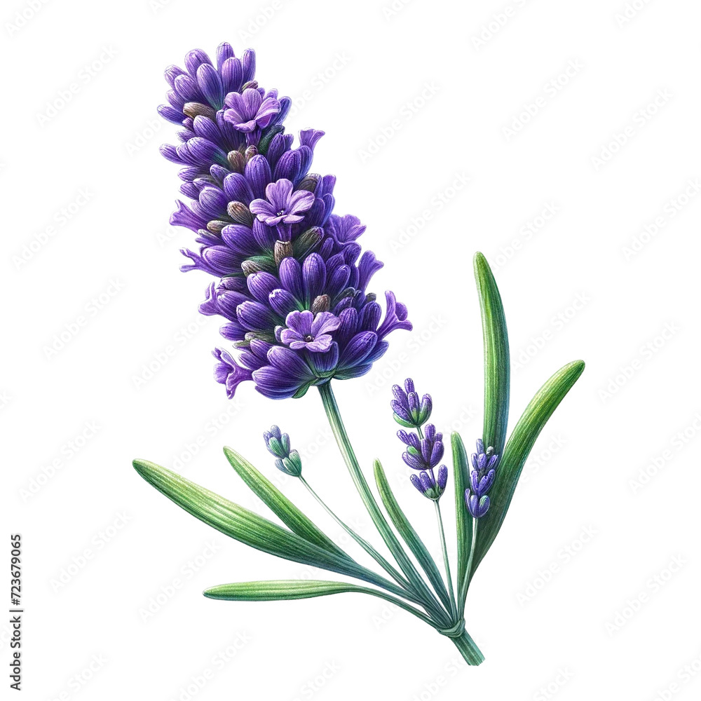 Fototapeta premium Vibrant Watercolor Lavender - Isolated Transparent Design