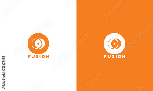 creative fusion logo design vector, Infinite circle ribbon logo template. Looped shape icon.