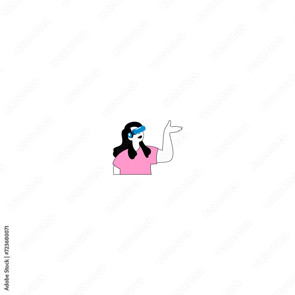 vector of people using VR virtual vector of people using VR virtual