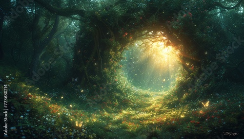 April Showers Bring May Flowers: A Magical Forest Scene Generative AI