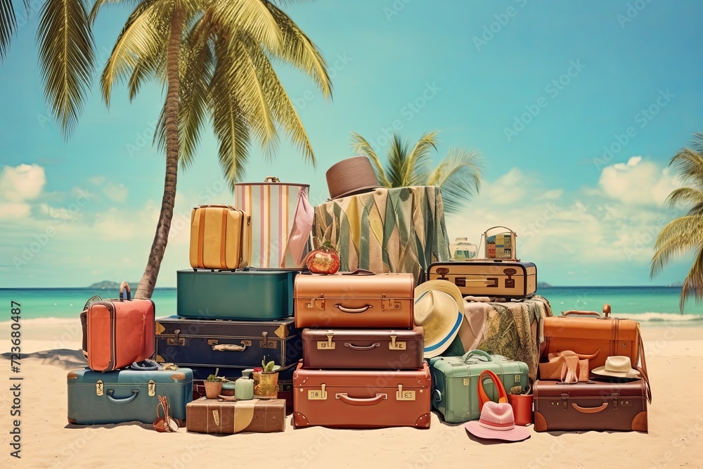Obraz premium Various items on a beach