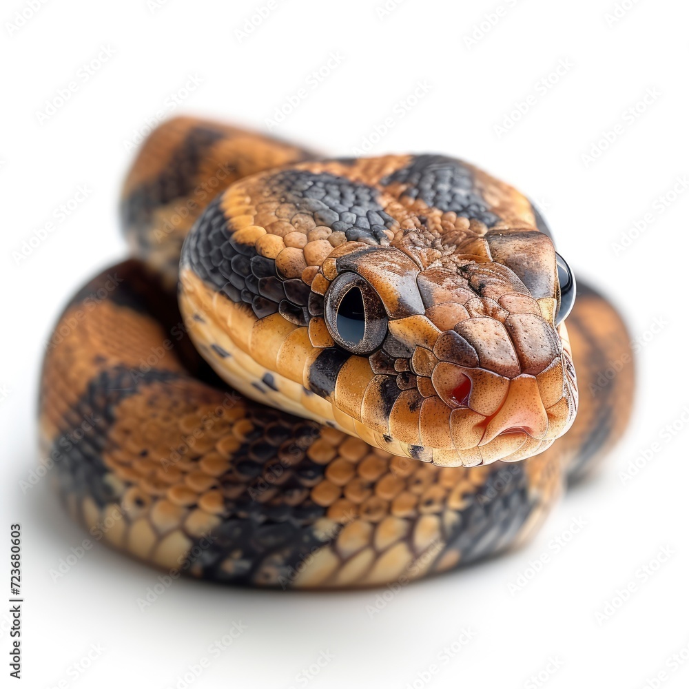 Fototapeta premium Skin Snake Isolated On White Background, Illustrations Images