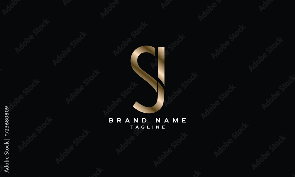 Fototapeta premium SJ, JS, Abstract initial monogram letter alphabet logo design