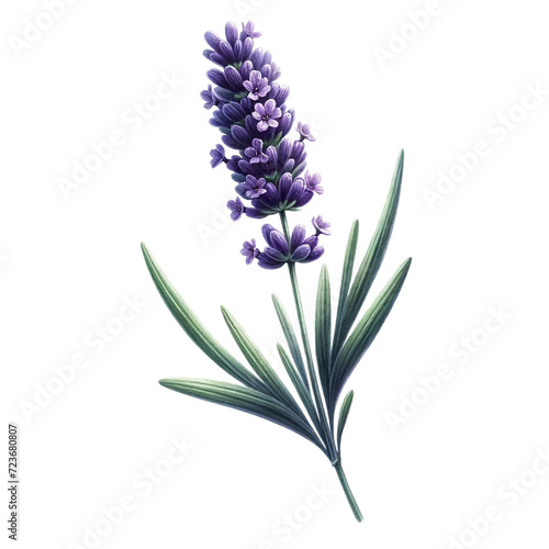 Vibrant Watercolor Lavender - Isolated Transparent Design