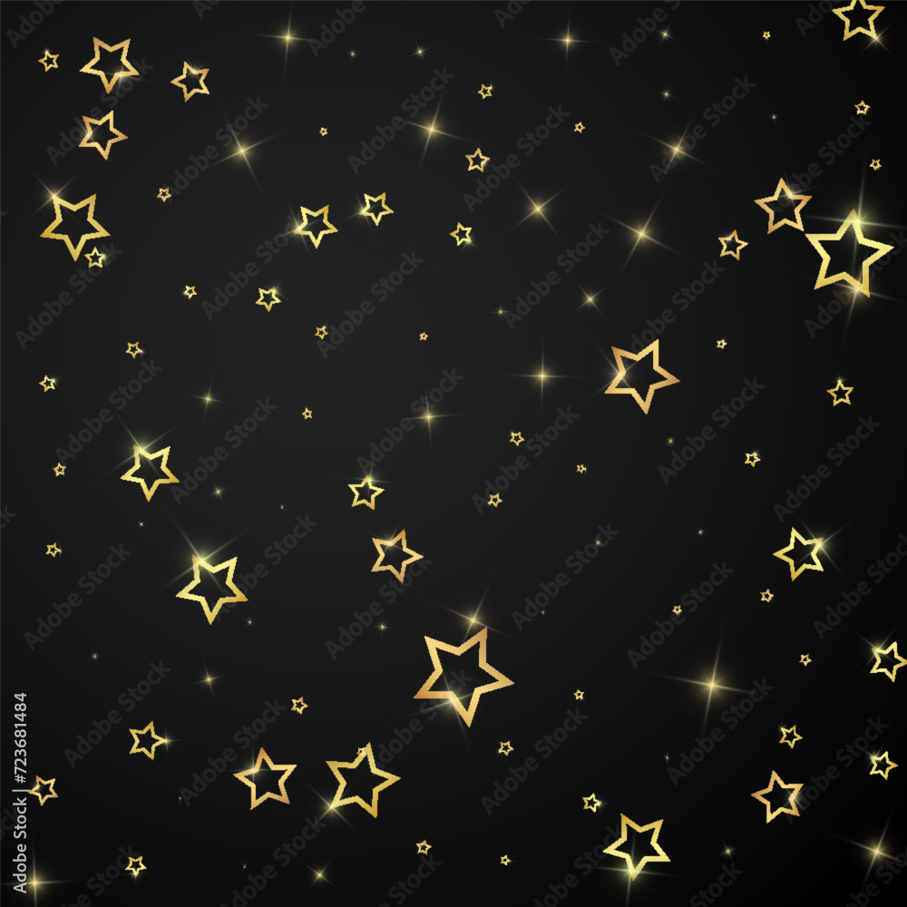 Gold sparkling star confetti. Gold sparkling star confetti.