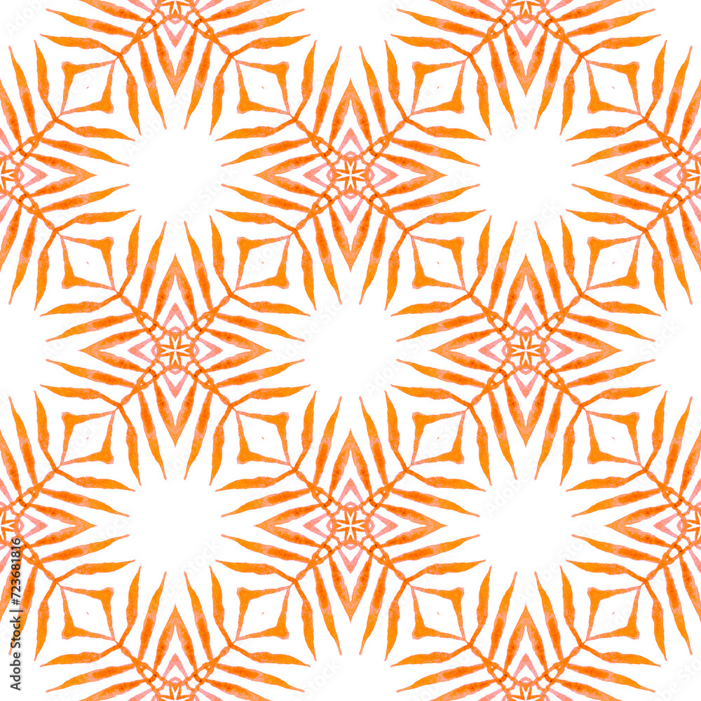 Mosaic seamless pattern. Orange wondrous boho